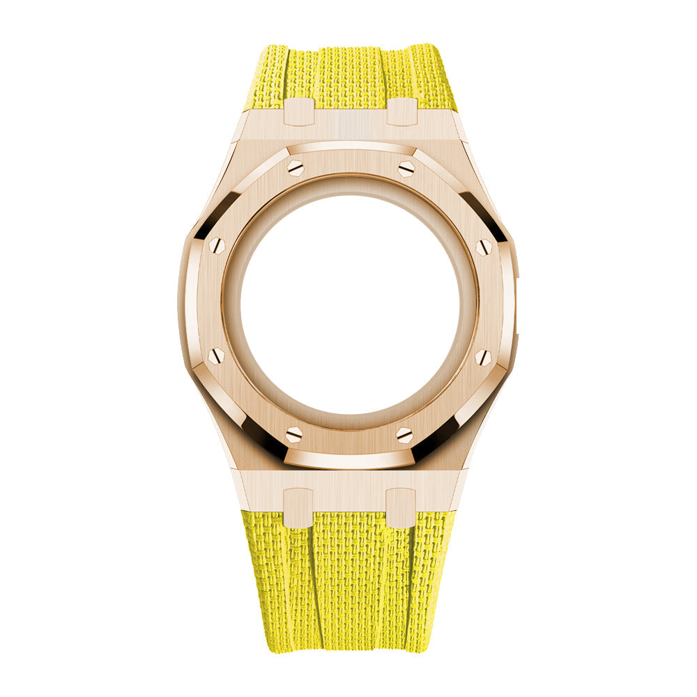 [Rosla]Steel Case & Fluoroelastomer Strap Full‑wrap Embedded Watch Band