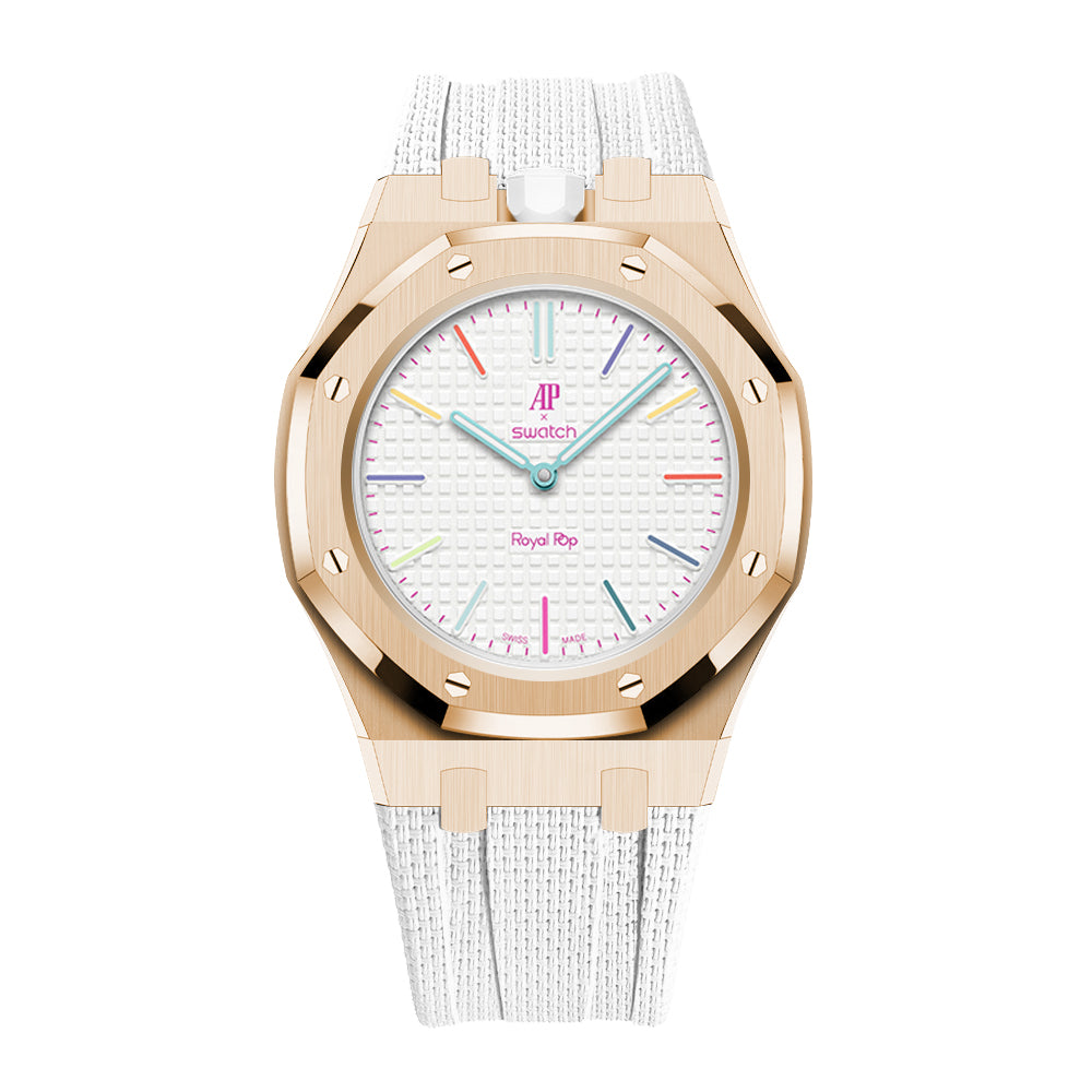 [Rosla]Steel Case & Fluoroelastomer Strap Full‑wrap Embedded Watch Band