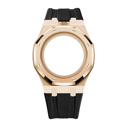 [Rosla]Steel Case & Fluoroelastomer Strap Full‑wrap Embedded Watch Band