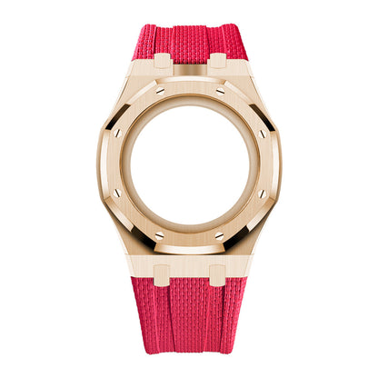 [Rosla]Steel Case & Fluoroelastomer Strap Full‑wrap Embedded Watch Band