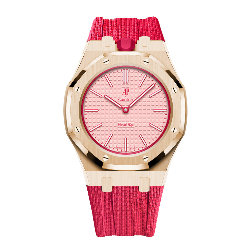 [Rosla]Steel Case & Fluoroelastomer Strap Full‑wrap Embedded Watch Band