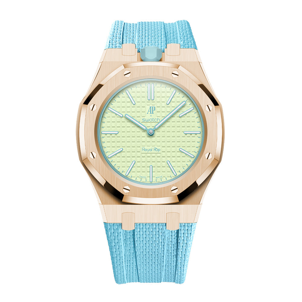 [Rosla]Steel Case & Fluoroelastomer Strap Full‑wrap Embedded Watch Band