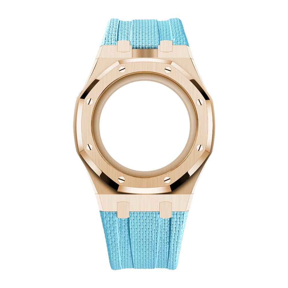 [Rosla]Steel Case & Fluoroelastomer Strap Full‑wrap Embedded Watch Band