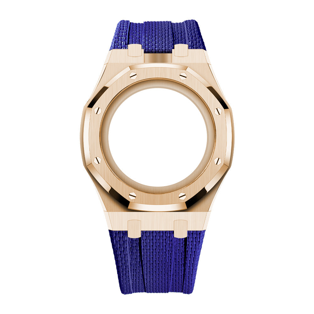 [Rosla]Steel Case & Fluoroelastomer Strap Full‑wrap Embedded Watch Band