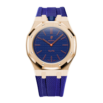 [Rosla]Steel Case & Fluoroelastomer Strap Full‑wrap Embedded Watch Band