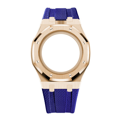 [Rosla]Steel Case & Fluoroelastomer Strap Full‑wrap Embedded Watch Band