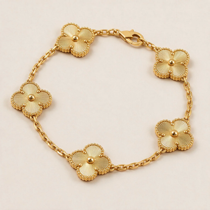 [Rosla] Clover & Love & Juste 3-Piece Gold Bracelet Stack Set