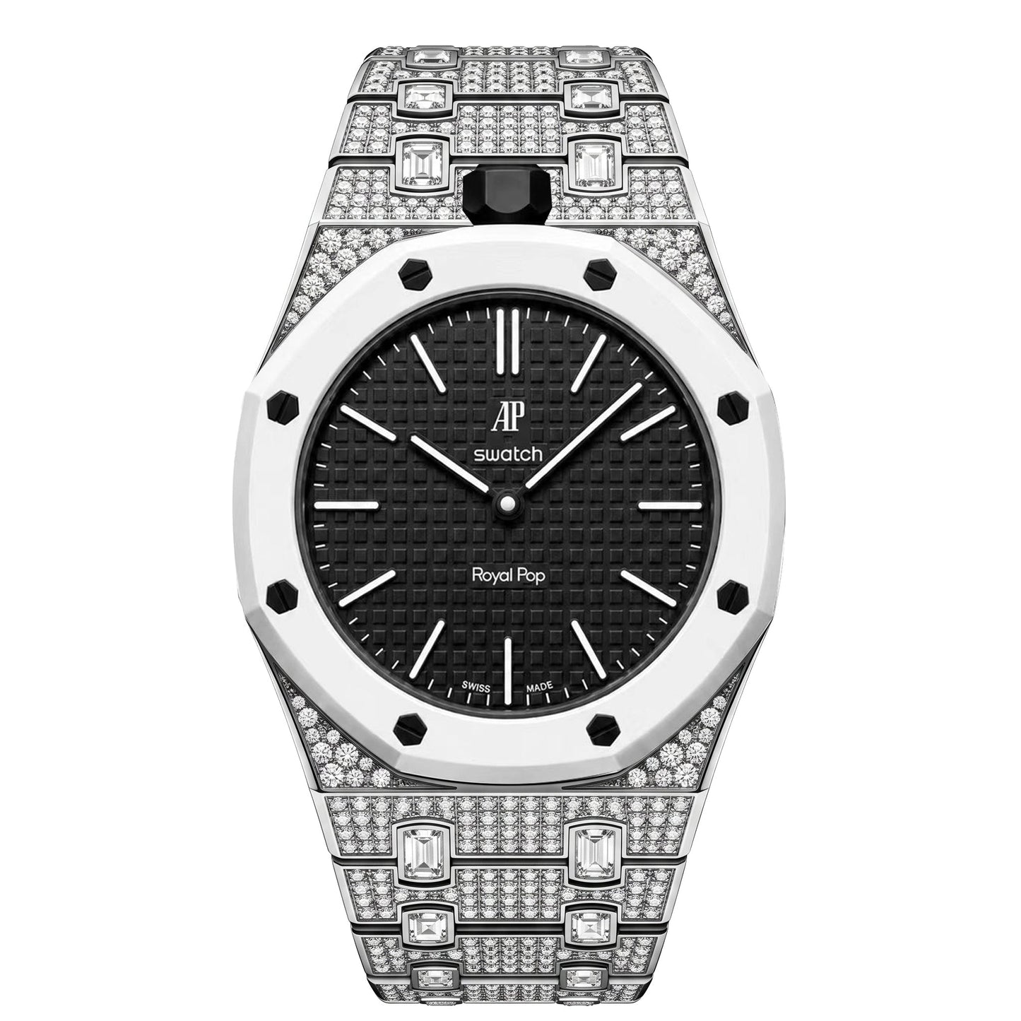 [Rosla]Royal Oak Pop Exclusive Bioceramic Case & Bioceramic Strap Full Diamond