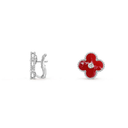 [Rosla]CLOVER SILVER 15MM MOP DIAMOND EARRINGS COLLECTION