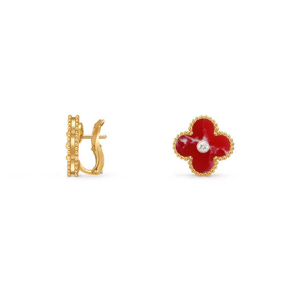 [Rosla]CLOVER 15MM MOP DIAMOND EARRINGS COLLECTION