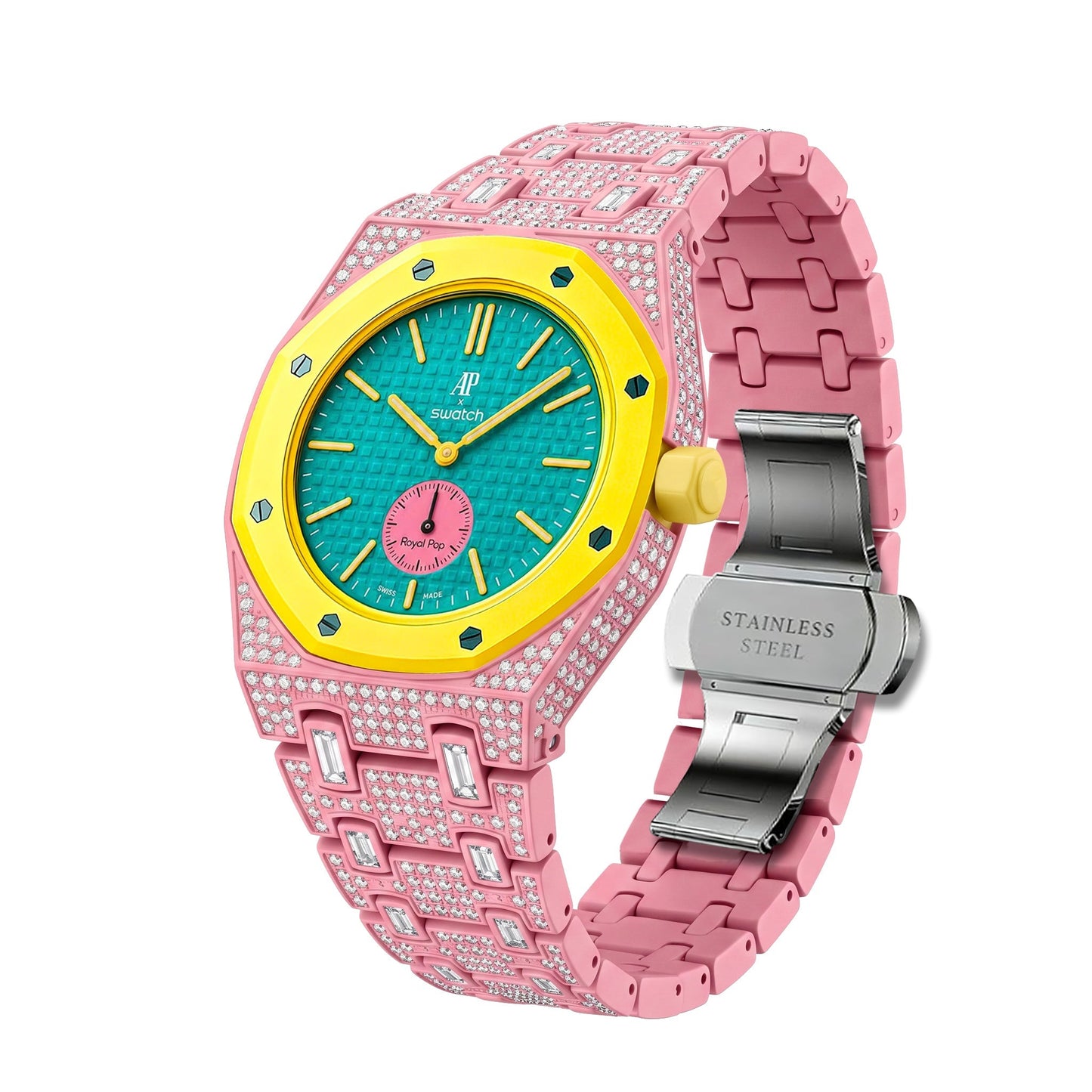 [Rosla]Royal Oak Pop Exclusive Bioceramic Case & Bioceramic Strap Full Diamond