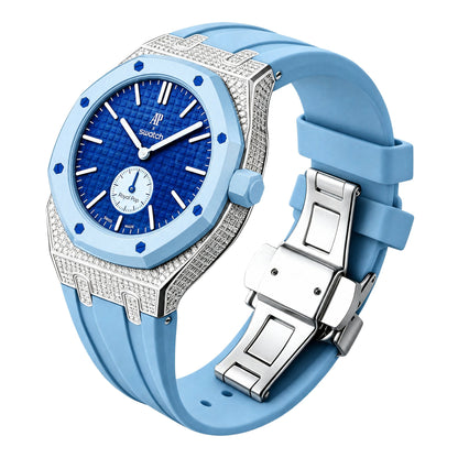[Rosla]Royal Oak Pop Exclusive Steel Case With Diamond(Moissanite) & Silicone Strap