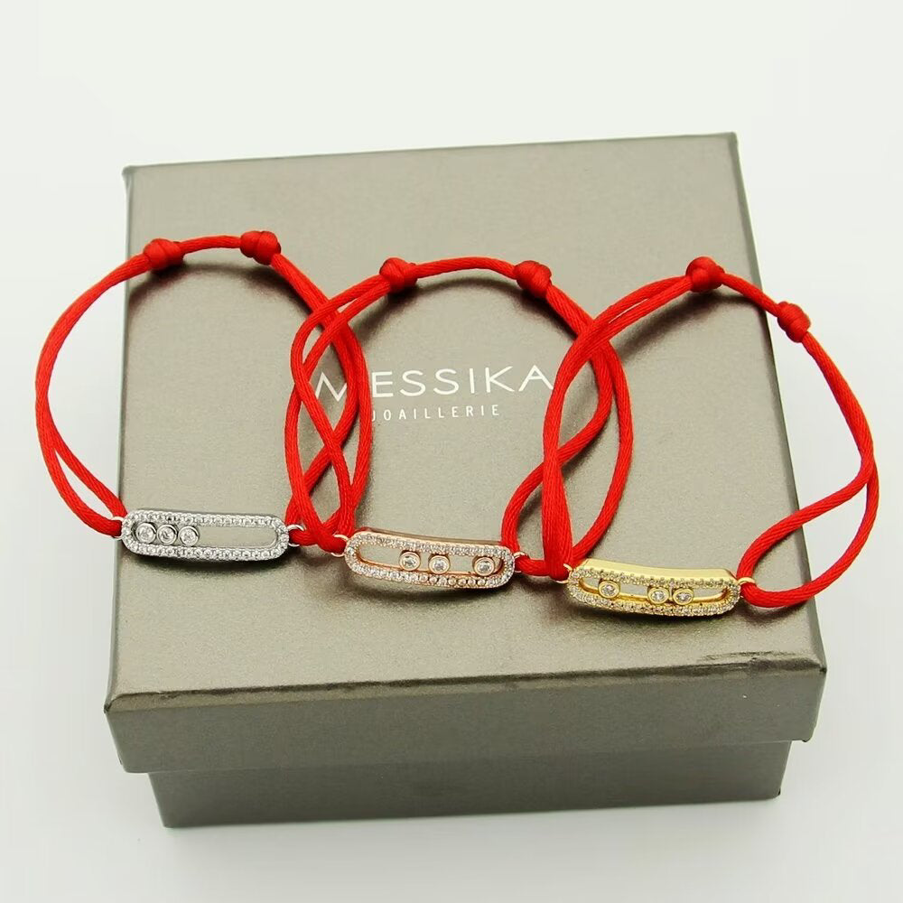 [Rosla]Messika Care(s) pink cord pavé bracelet