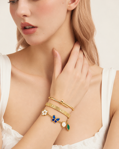 [Rosla]Clover Lucky Spring & Love & Juste Garden 3-Piece  Bracelet Stack Set