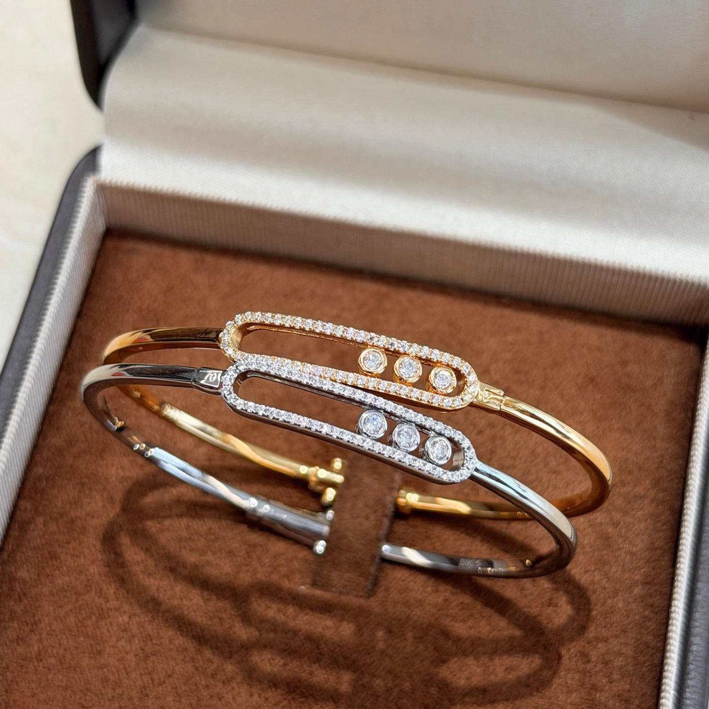 [Rosla]Move Pavé Diamond Bangle Bracelet M