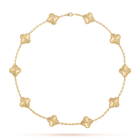 [Rosla]CLOVER 10 MOTIFS LASER NECKLACE