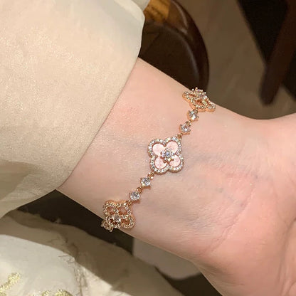 [Rosla]CLOVER 5 MOTIF PINK BLUE RED WHITE BRACELET