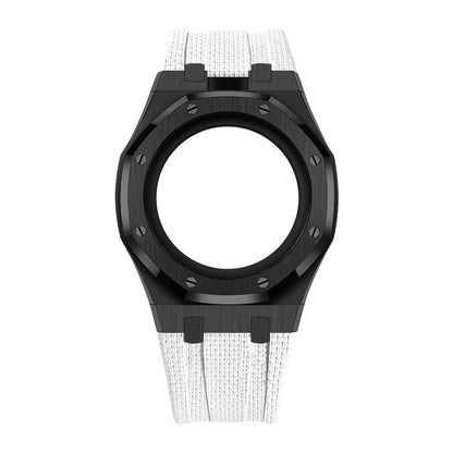 [Rosla]Steel Case & Fluoroelastomer Strap Full‑wrap Embedded Watch Band