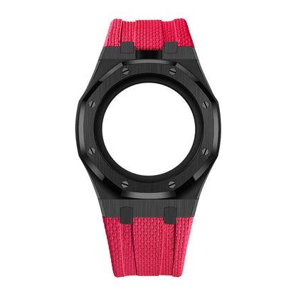 [Rosla]Steel Case & Fluoroelastomer Strap Full‑wrap Embedded Watch Band
