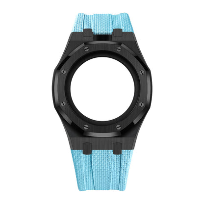 [Rosla]Steel Case & Fluoroelastomer Strap Full‑wrap Embedded Watch Band