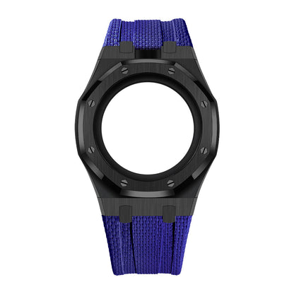 [Rosla]Steel Case & Fluoroelastomer Strap Full‑wrap Embedded Watch Band