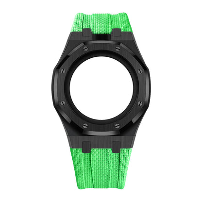 [Rosla]Steel Case & Fluoroelastomer Strap Full‑wrap Embedded Watch Band