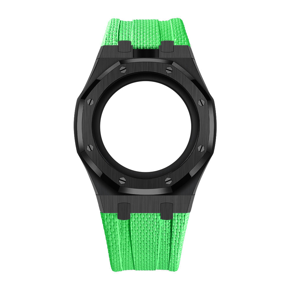 [Rosla]Steel Case & Fluoroelastomer Strap Full‑wrap Embedded Watch Band