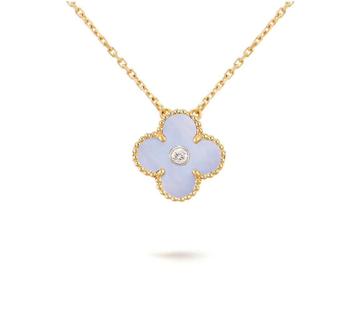 [Rosla]CLOVER 15MM DIAMOND SINGLE FLOWER NECKLACE COLLECTION