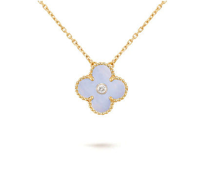 [Rosla]CLOVER 15MM DIAMOND SINGLE FLOWER NECKLACE COLLECTION