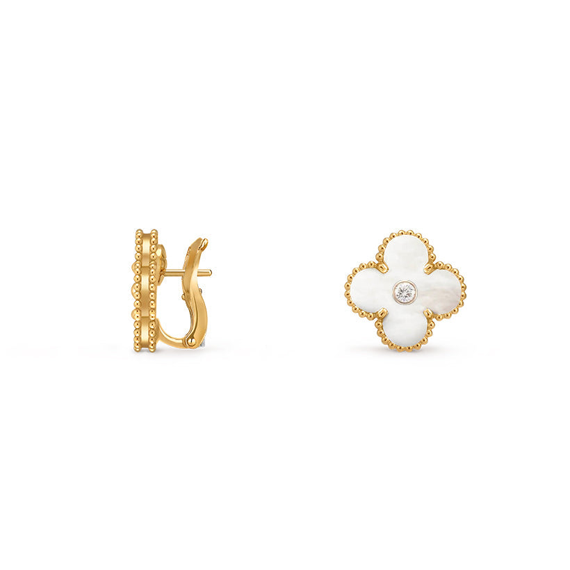 [Rosla]CLOVER 15MM MOP DIAMOND EARRINGS COLLECTION