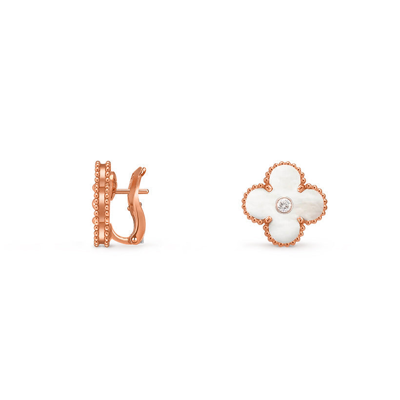 [Rosla]CLOVER 15MM MOP DIAMOND EARRINGS COLLECTION