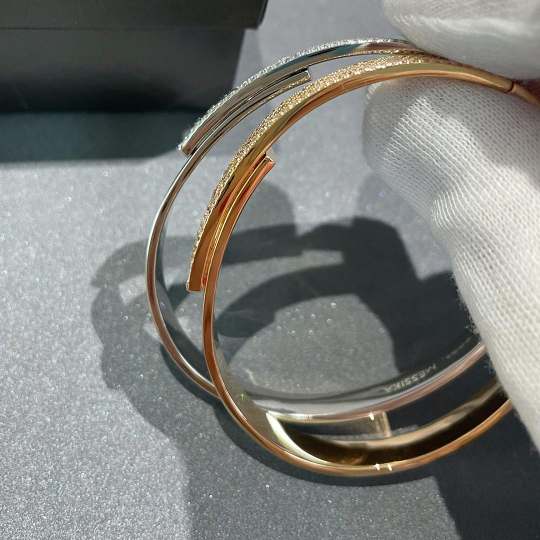 [Rosla]Move Noa Rose Gold Pavé Diamond Bangle Bracelet
