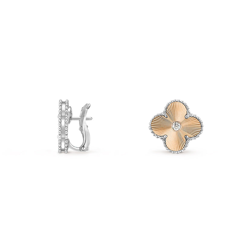 [Rosla]CLOVER SILVER 15MM MOP DIAMOND EARRINGS COLLECTION