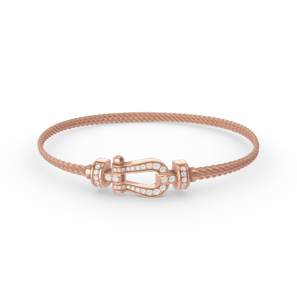 [Rosla]FORCE SMALL HORSESHOE  DIAMOND CHAIN ROPE BRACELET