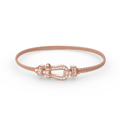 [Rosla]FORCE SMALL HORSESHOE  DIAMOND CHAIN ROPE BRACELET