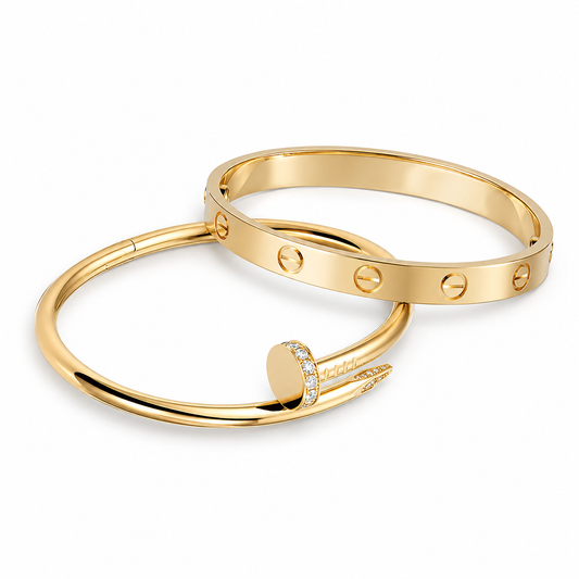[Rosla] LOVE Classic & JUSTE Diamond Bracelet Stack Set