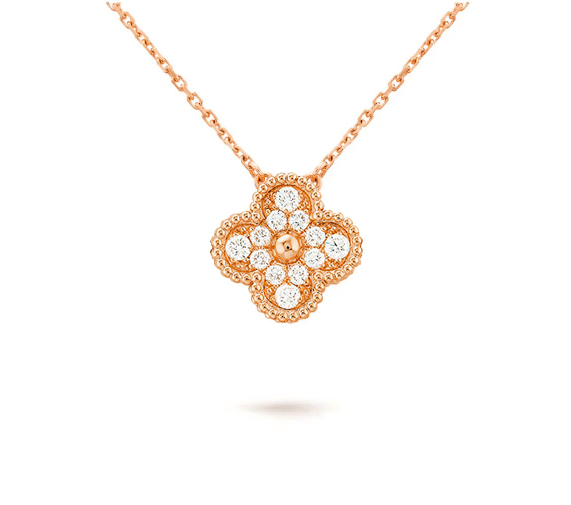 [Rosla]CLOVER 15MM SINGLE FLOWER NECKLACE COLLECTION