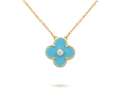 [Rosla]CLOVER 15MM DIAMOND SINGLE FLOWER NECKLACE COLLECTION