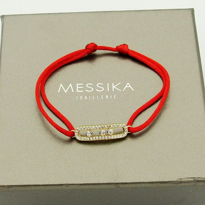 [Rosla]Messika Care(s) pink cord pavé bracelet