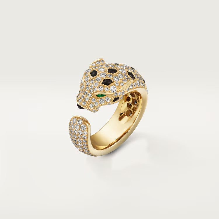 [Rosla]PANTHERE SPOTTED FULL DIAMOND MEDIUM RING