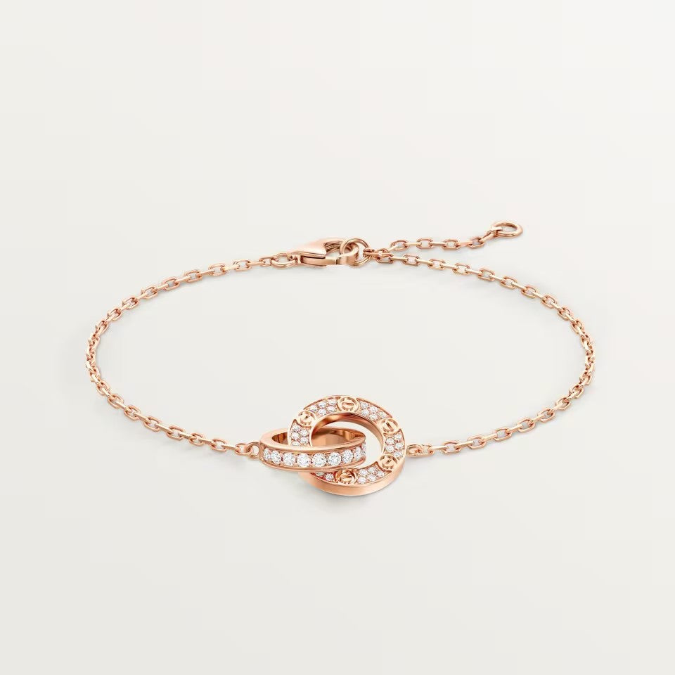[Rosla]LOVE DOUBLE RING FULL DIAMOND BRACELET