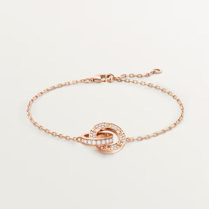 [Rosla]LOVE DOUBLE RING FULL DIAMOND BRACELET