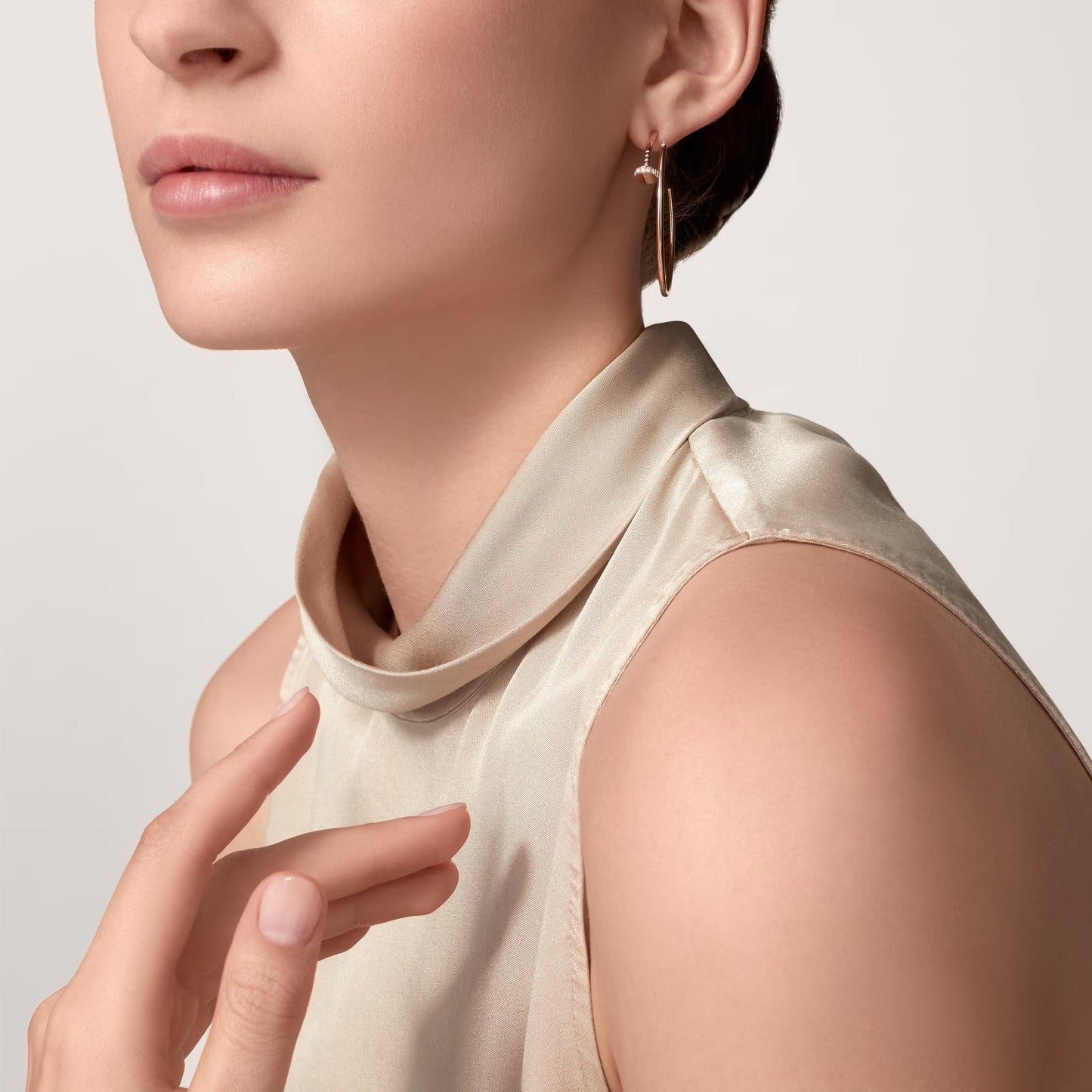 [Rosla]JUSTE HALF DIAMOND LARGE EARRINGS