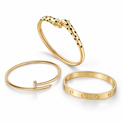 [Rosla] Panthère & LOVE  & JUSTE  Diamond Bracelet Stack Set