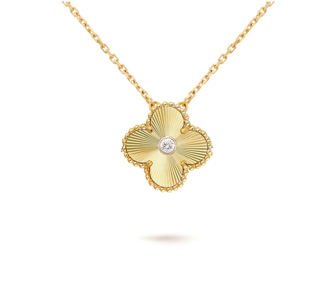 [Rosla]CLOVER 15MM DIAMOND SINGLE FLOWER NECKLACE COLLECTION