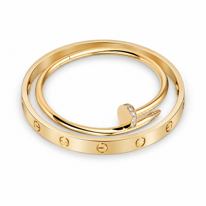 [Rosla] LOVE Classic & JUSTE Diamond Bracelet Stack Set