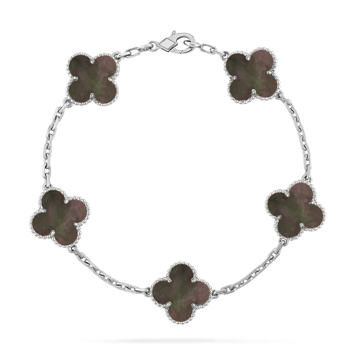 [Rosla] CLOVER 5 MOTIF GRAY MOP BRACELET COLLECTION
