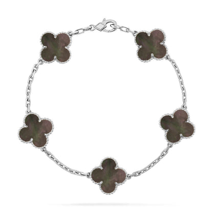 [Rosla] CLOVER 5 MOTIF GRAY MOP BRACELET COLLECTION