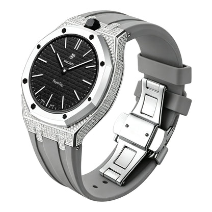 [Rosla]Royal Oak Pop Exclusive Steel Case With Diamond(Moissanite) & Silicone Strap