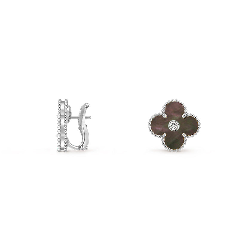 [Rosla]CLOVER SILVER 15MM MOP DIAMOND EARRINGS COLLECTION